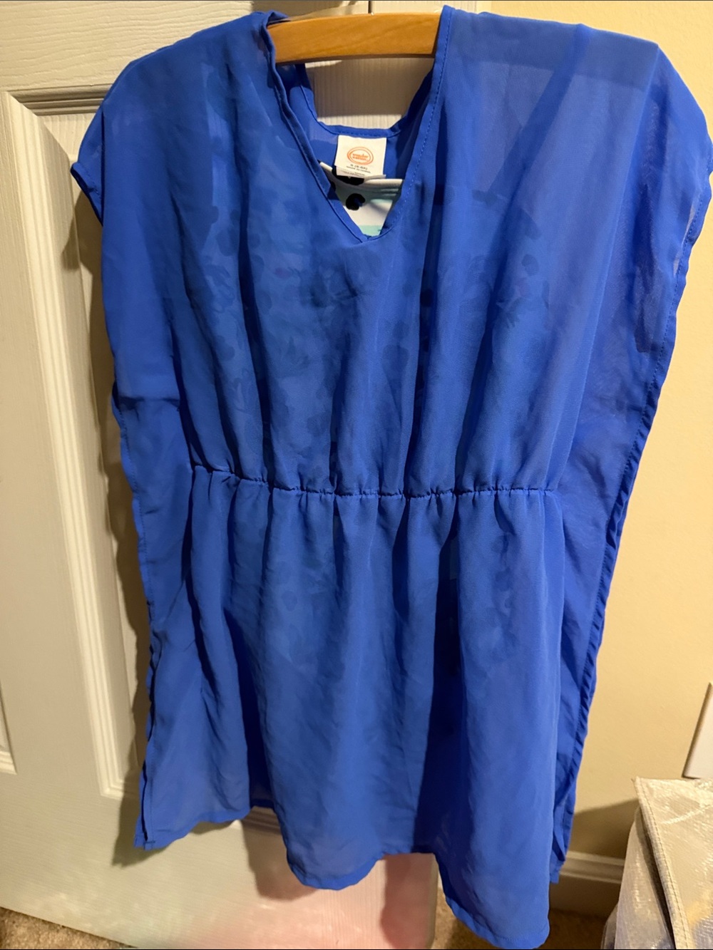 wonder nation Royal Blue Girls Swim Coverup V-Neck